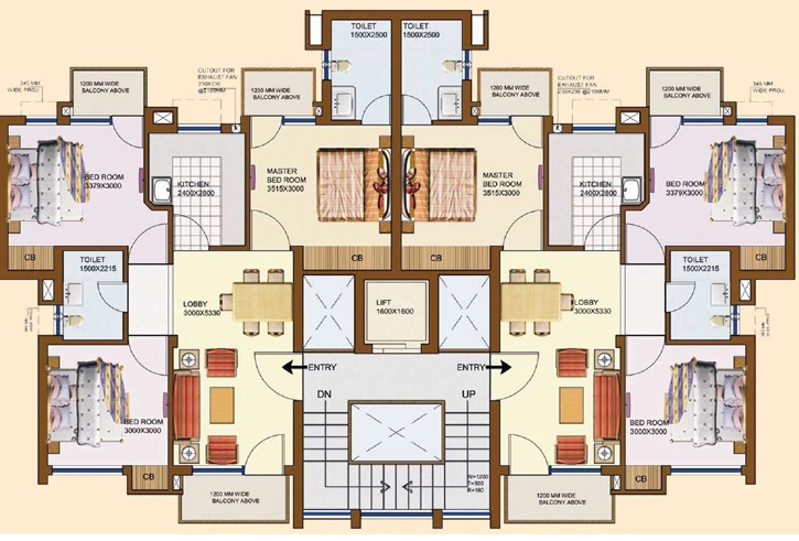 Floor Plan of SRS Pearl Floors in Sector 87, Faridabad - Image 400349