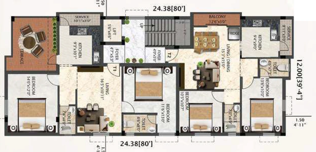 Floor Plan of Shivas Rainbow Castle in Madipakkam, Chennai - Image 400369
