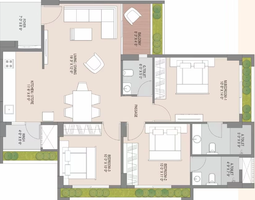 3 BHK Flat in Laxmi Kailashaa in Kasindra, Ahmedabad - Image 916881