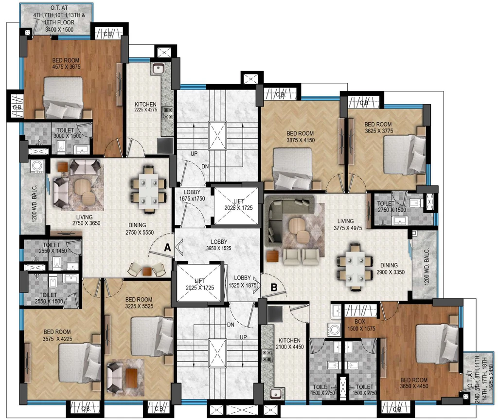 Floor Plan of Swastic Shivesh Enclave in Ballygunge, Kolkata - Image 400602