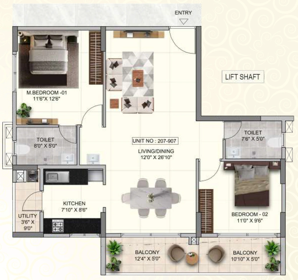 2 BHK Flat in Global The Clan in Sarjapur Road, Bangalore - Image 916993