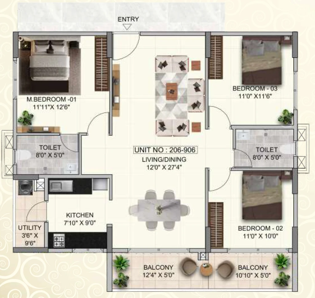 3 BHK Flat in Global The Clan in Sarjapur Road, Bangalore - Image 916996