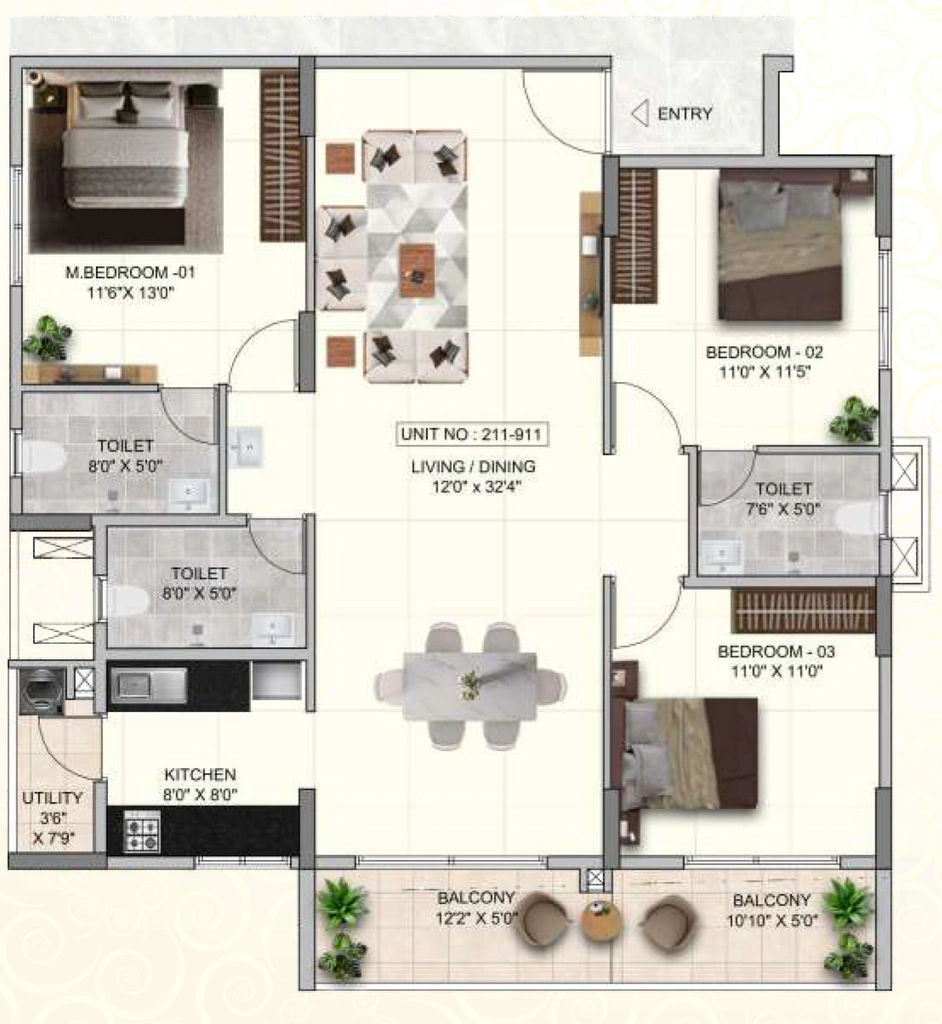 3 BHK Flat in Global The Clan in Sarjapur Road, Bangalore - Image 916997