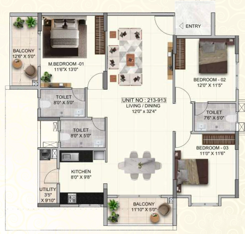 3 BHK Flat in Global The Clan in Sarjapur Road, Bangalore - Image 916998