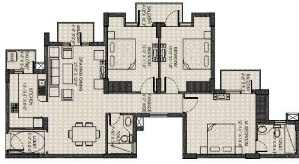 3 BHK Flat in Umang Summer Palms in Sector 86, Faridabad - Image 916931