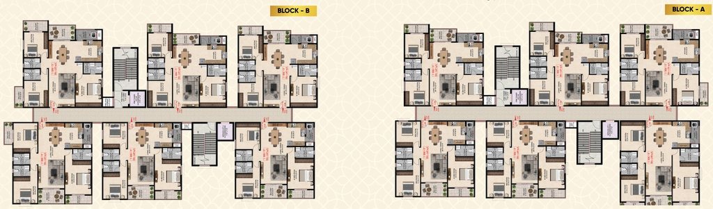 Floor Plan of United Suvarna Homes in Kacharakanahalli, Bangalore - Image 400654