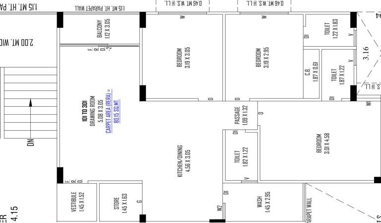 3 BHK Flat in Maruti Gokuldham Parisar in Nikol, Ahmedabad - Image 916919