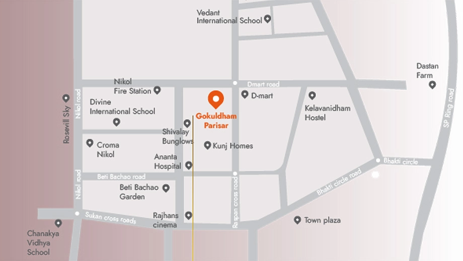 Location of Commercial Maruti Gokuldham Parisar - Image 400478