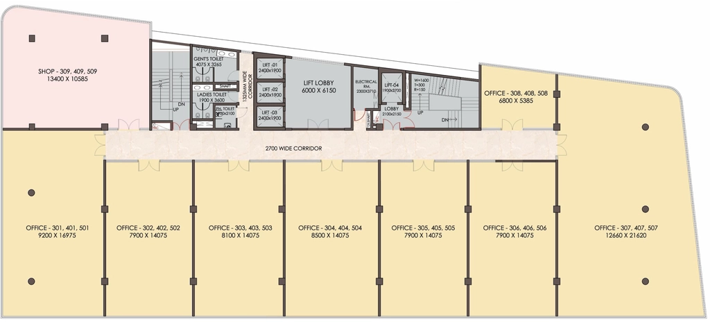 Floor Plan of Ardia Neo Downtown in Gomti Nagar Extension, Lucknow - Image 400701