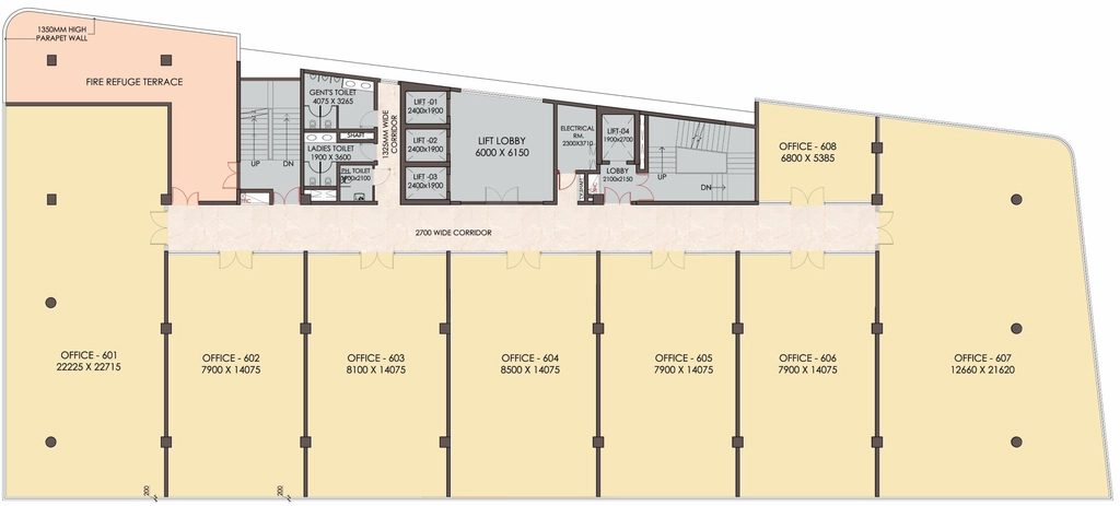 Floor Plan of Ardia Neo Downtown in Gomti Nagar Extension, Lucknow - Image 400700