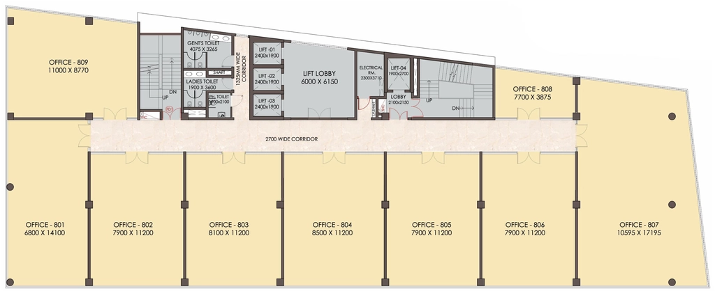 Floor Plan of Ardia Neo Downtown in Gomti Nagar Extension, Lucknow - Image 400702