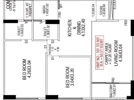 2 BHK Flat in Nirbhay Aaditey Residencies in Acher, Ahmedabad - Image 916945