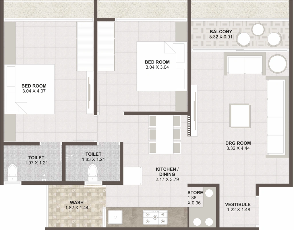 2 BHK Flat in Nirvana The Creston in Ramol, Ahmedabad - Image 916956