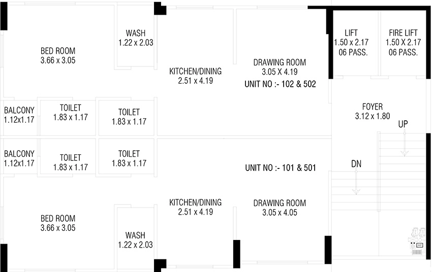 Floor Plan of Om Eminence 14 in Thaltej, Ahmedabad - Image 400635