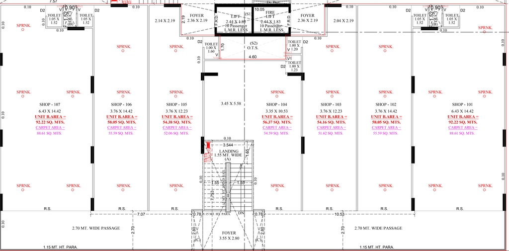 Floor Plan of Commercial Ashapura Overa in South Bopal, Ahmedabad - Image 400645