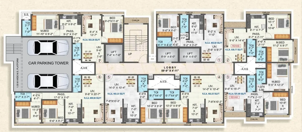 Floor Plan of Shreeji Mansion in Ghatkopar East, Mumbai - Image 400777