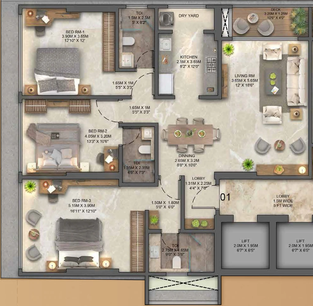 3 BHK Flat in Ekta Victoria in Bandra West, Mumbai - Image 917072