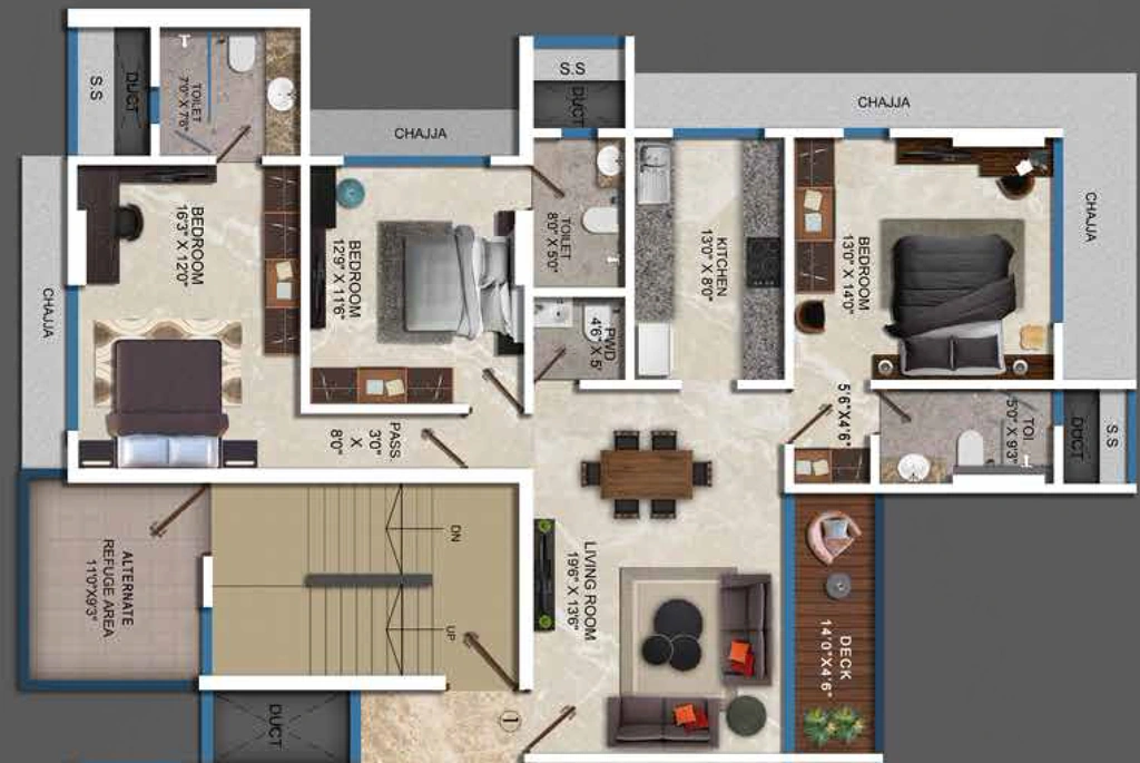 3 BHK Flat in Ekta Vistabella in Dadar East, Mumbai - Image 917075