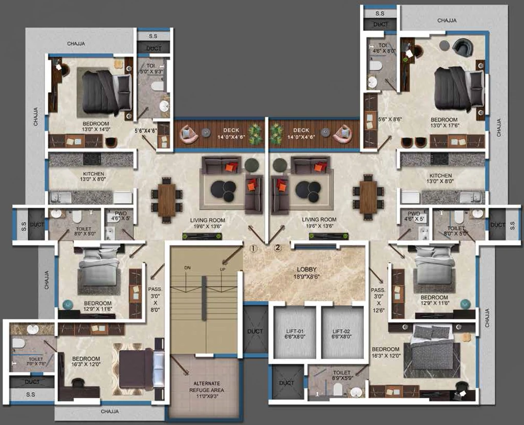 Floor Plan of Ekta Vistabella in Dadar East, Mumbai - Image 400813