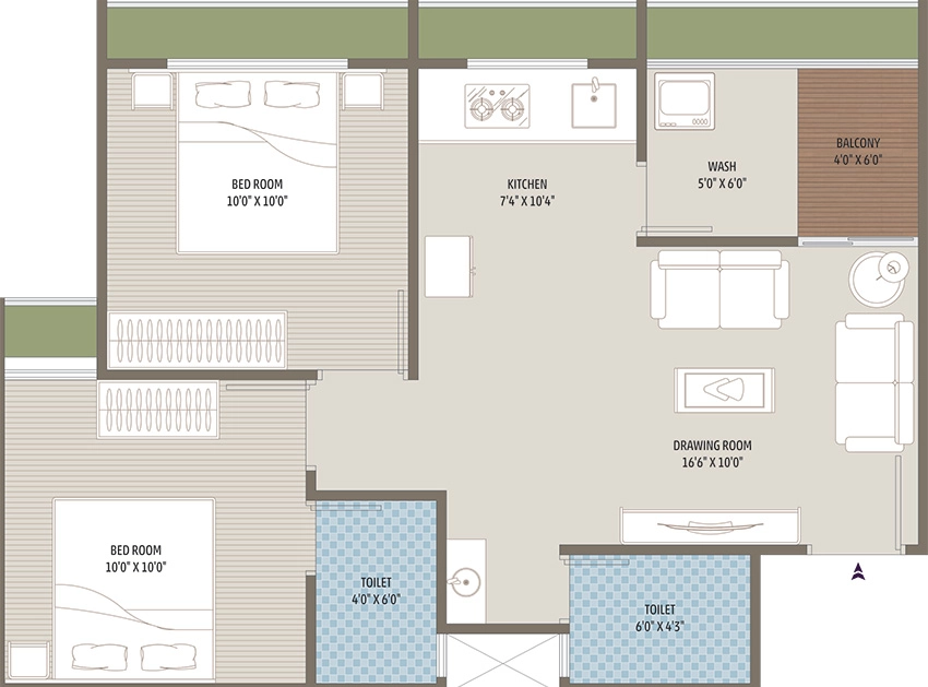 2 BHK Flat in Rishv Element in Nava Naroda, Ahmedabad - Image 917046