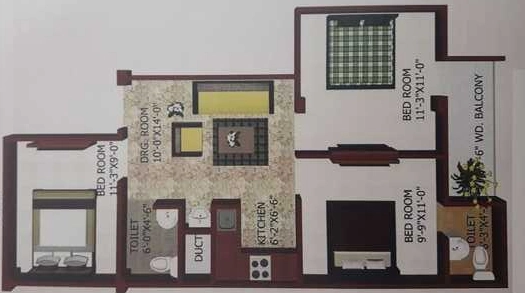 3 BHK Flat in SLV Apartment in Govindpuram, Ghaziabad - Image 917051