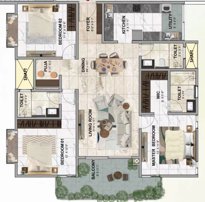 3 BHK Flat in Sri Sri Sattva in Kaggalipura, Bangalore - Image 917169
