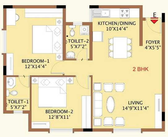 2 BHK Flat in Sri Sumeru Surataru in Kaggalipura, Bangalore - Image 917174