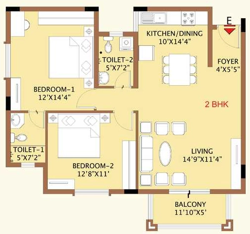 2 BHK Flat in Sri Sumeru Surataru in Kaggalipura, Bangalore - Image 917175