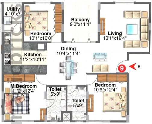 3 BHK Flat in Metropolis Electra in Electronic City, Bangalore - Image 917193