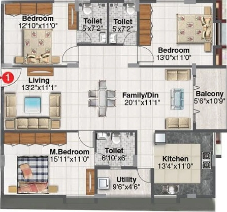 3 BHK Flat in Metropolis Electra in Electronic City, Bangalore - Image 917194