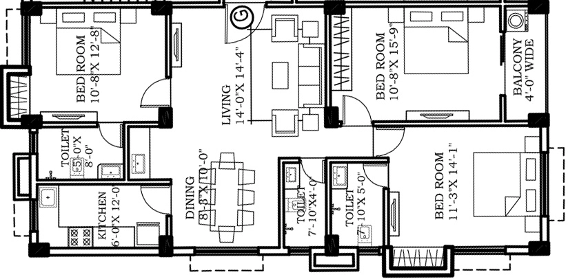 3 BHK Flat in Swastic Sen Bari in Hatibagan, Kolkata - Image 917082