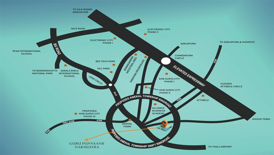 Location of Guru Nakshatra Layout in Anekal, Bangalore - Image 400900