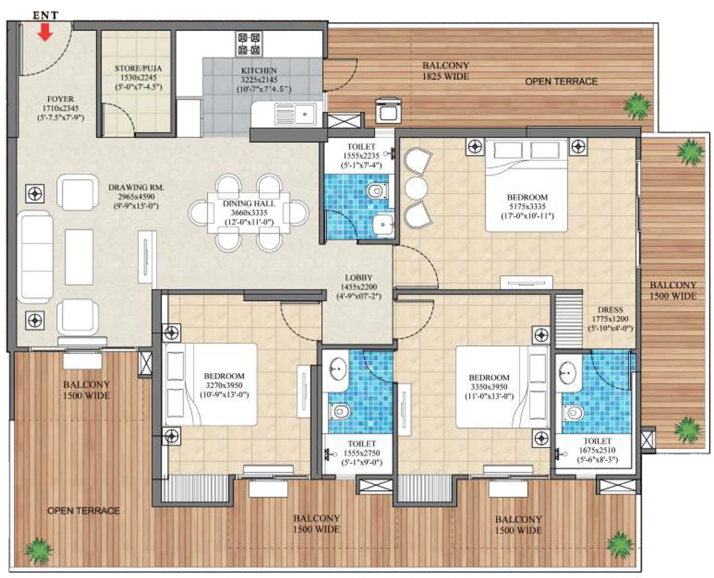 3 BHK Flat in Ved Zenith Vista in Vrindavan Yojna, Lucknow - Image 917151