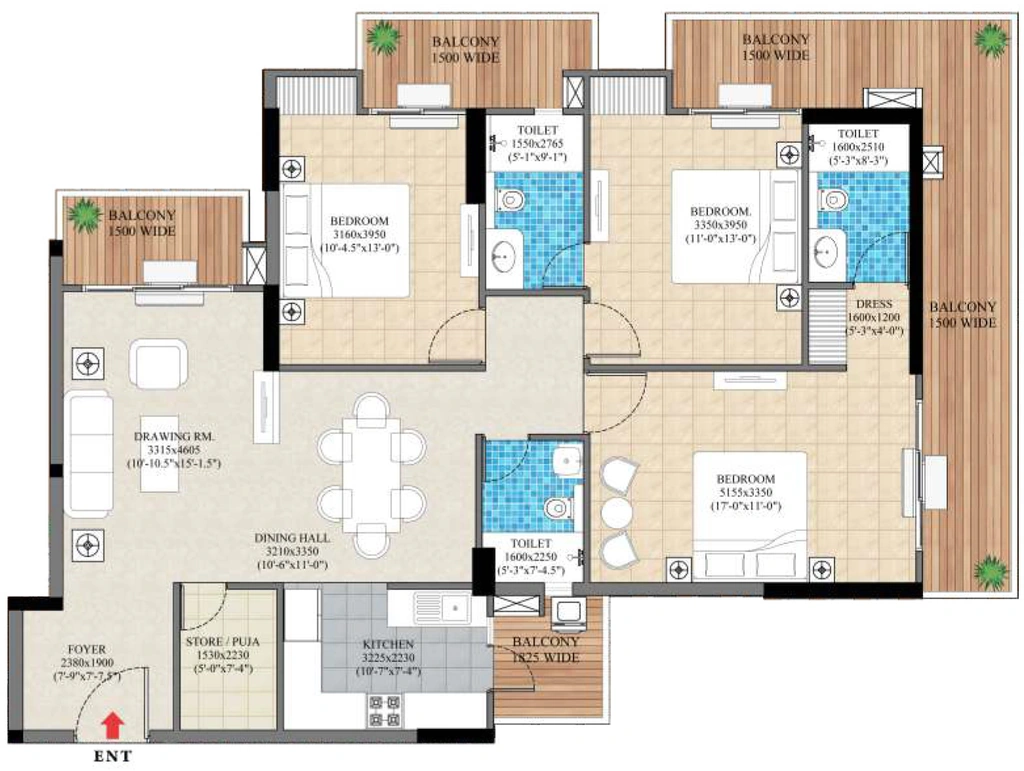 3 BHK Flat in Ved Zenith Vista in Vrindavan Yojna, Lucknow - Image 917157