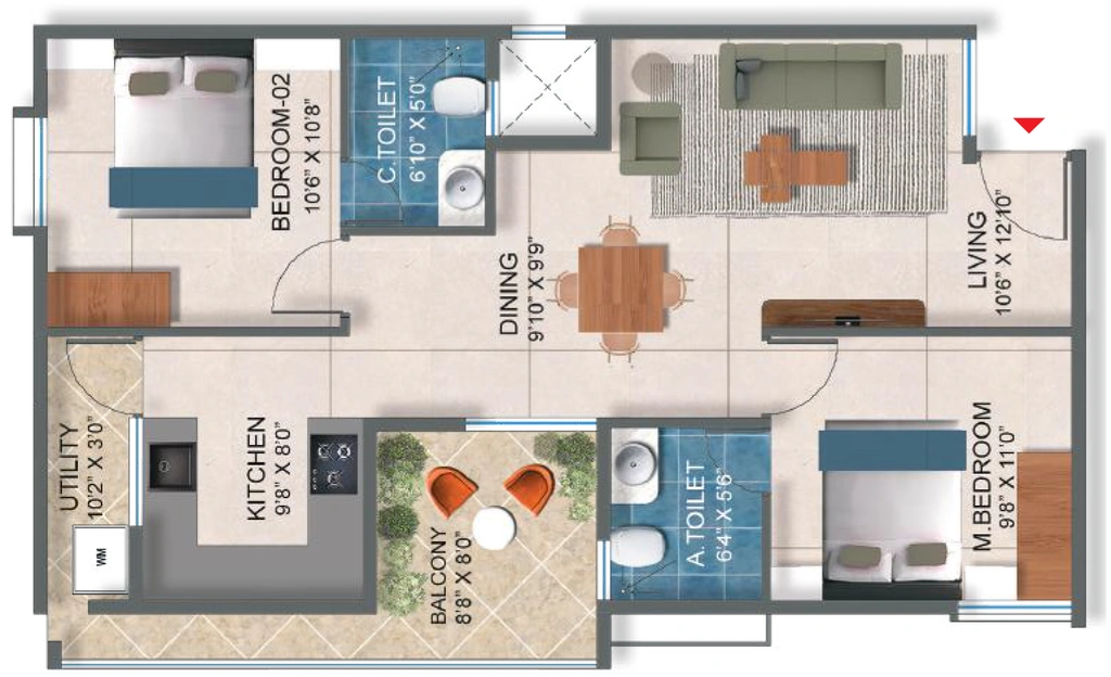 2 BHK Flat in Purnima Palmgrove in Haralur, Bangalore - Image 917206