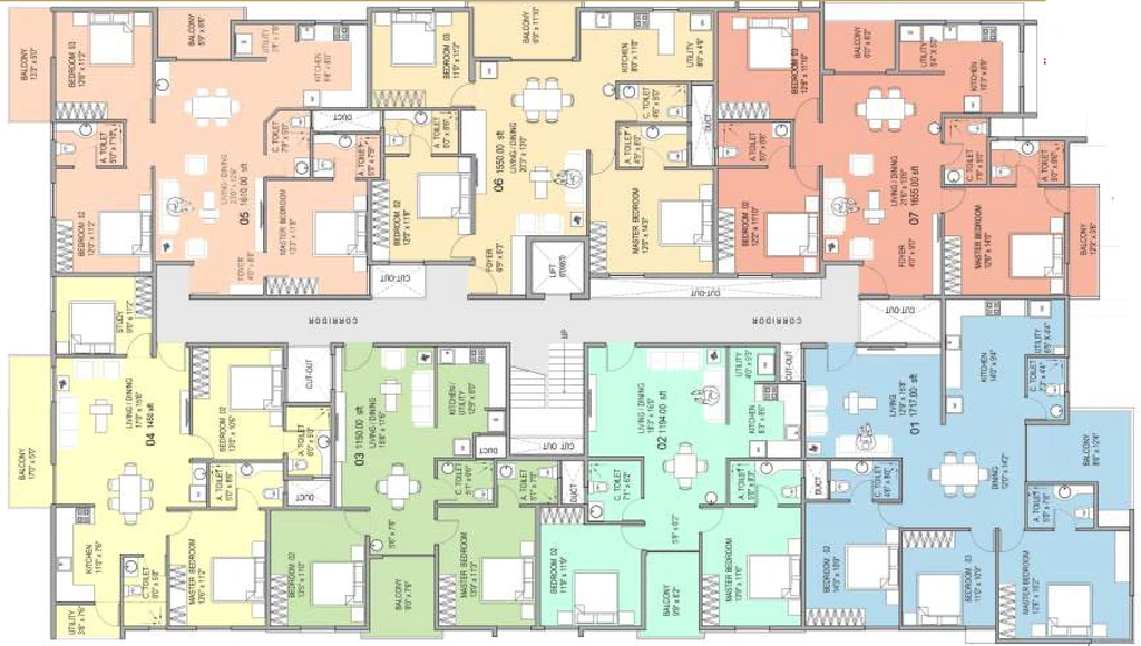 Floor Plan of Purnima Platina in Kasavanhalli, Bangalore - Image 400928