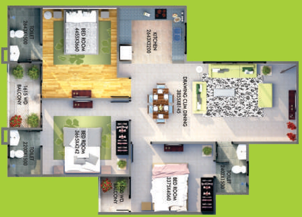3 BHK Flat in AG Zodiac Apartments in Vrindavan Yojna, Lucknow - Image 917165