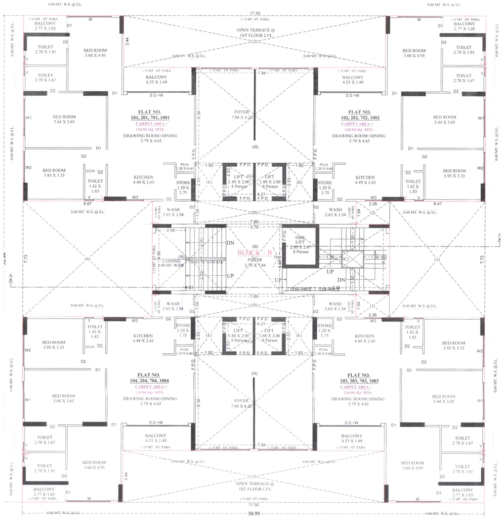 Floor Plan of The Linea in Kudasan, Gandhinagar - Image 401031