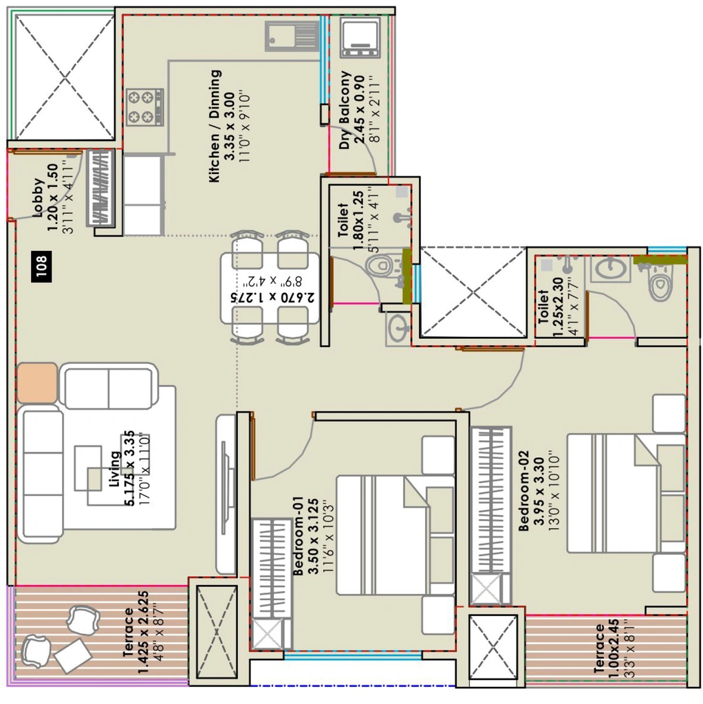2 BHK Flat in Supreme Rivana in Punawale, Pune - Image 917827