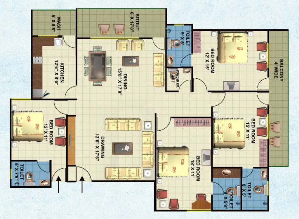4 BHK Flat in Meenakshi Planet City in Bagmugaliya, Bhopal - Image 920264