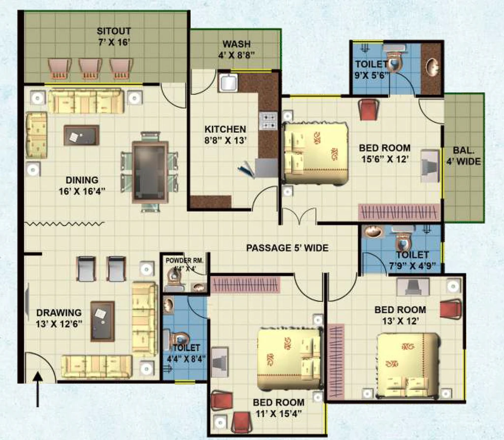 3 BHK Flat in Meenakshi Planet City in Bagmugaliya, Bhopal - Image 920263