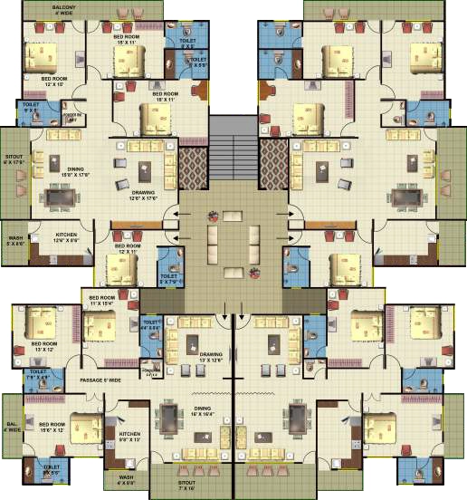 Floor Plan of Meenakshi Planet City in Bagmugaliya, Bhopal - Image 408072
