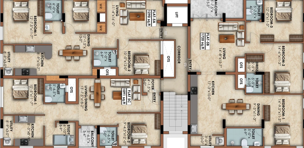 Floor Plan of Aanirudh Narmada in T Nagar, Chennai - Image 401114