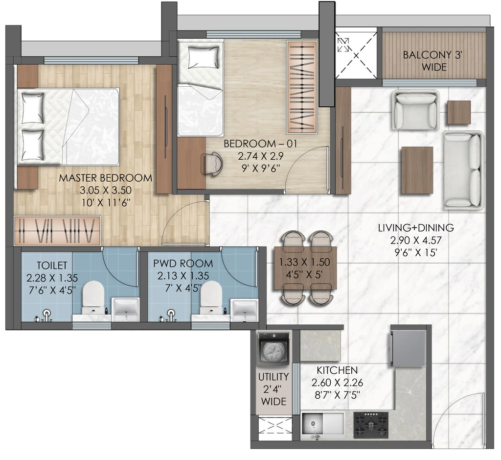 2 BHK Flat in Tescongreen 311 East in Chembur West, Mumbai - Image 917216