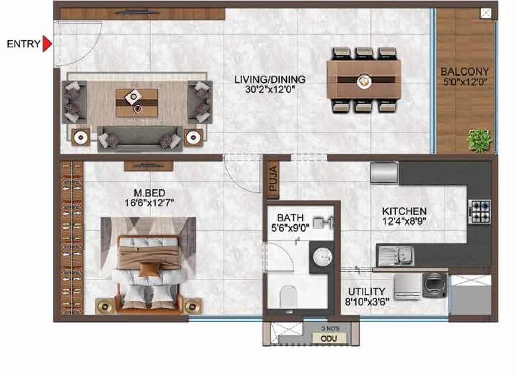 1 BHK Flat in Casagrand Hennessy in Kompally, Hyderabad - Image 917225