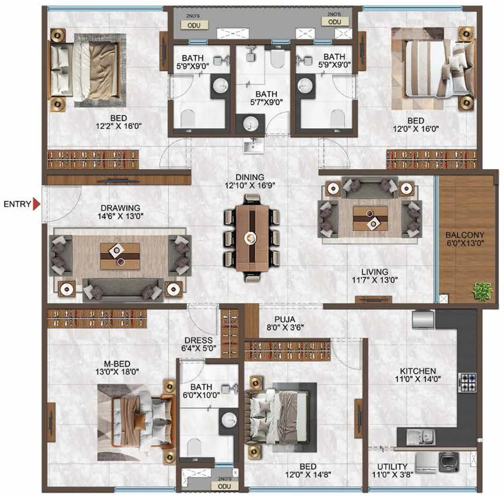 4 BHK Flat in Casagrand Hennessy in Kompally, Hyderabad - Image 917228