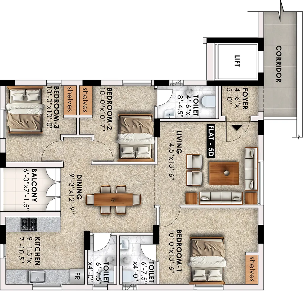 Floor Plan of Aanirudh Ramanjaneya in Nanganallur, Chennai - Image 401188