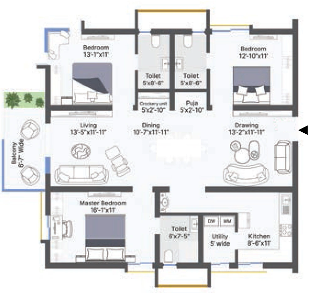 3 BHK Flat in CSR Ashvattha in Uppal, Hyderabad - Image 917254