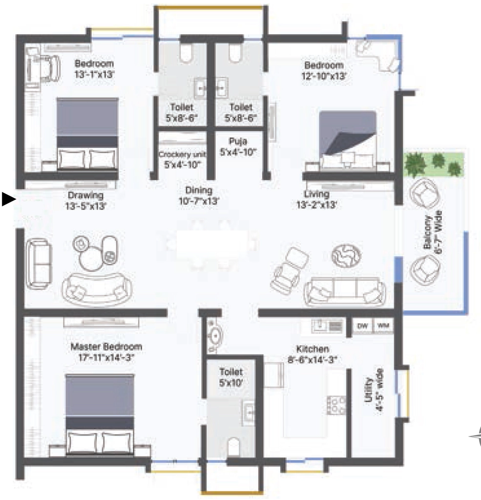 3 BHK Flat in CSR Ashvattha in Uppal, Hyderabad - Image 917256