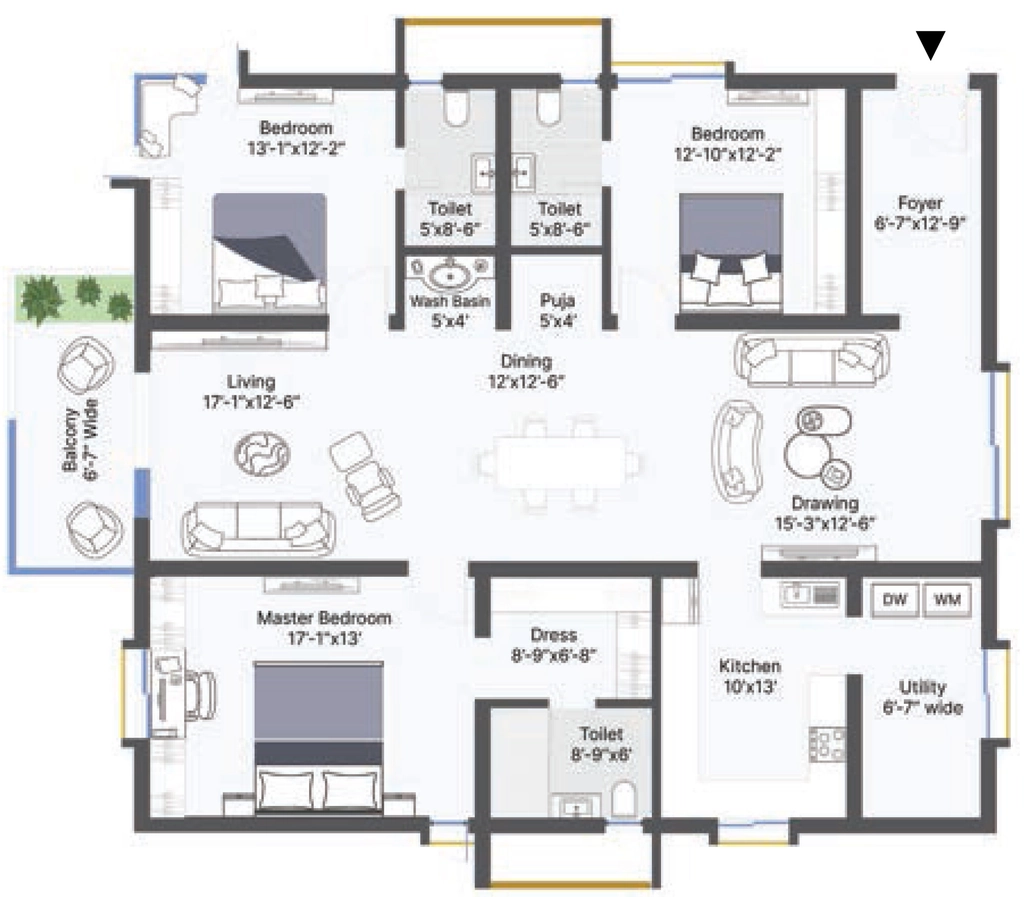 3 BHK Flat in CSR Ashvattha in Uppal, Hyderabad - Image 917257